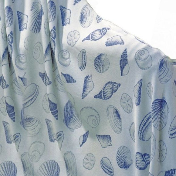 Seashells Periwinkle Afgan Throw - Picture 1 of 1